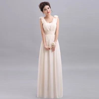 Beauty Long Chiffon Blush Pink Bridesmaid Dresses