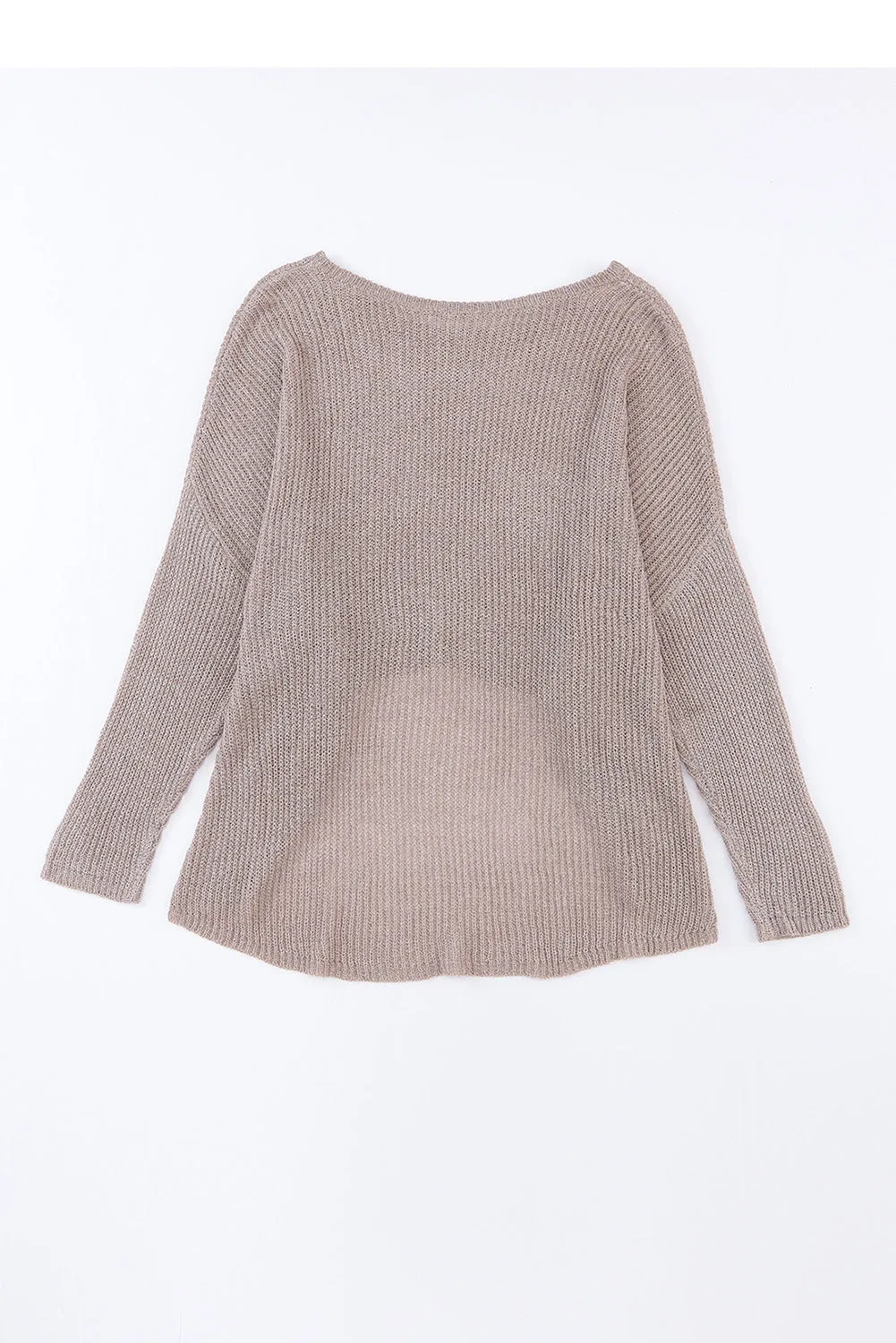 BerryBetty - Gray Slouchy Dolman Sleeve High Low Sweater