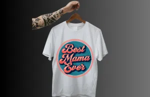 Best Mom round design T-Shirt