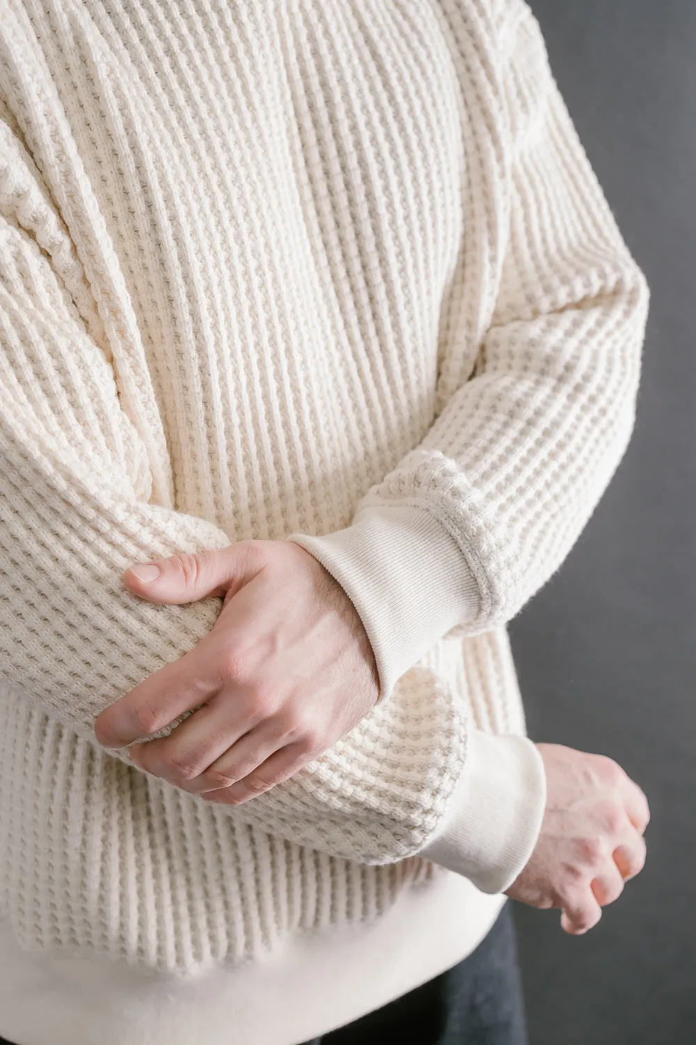 Big Waffle Crew Neck - 14 Ivory