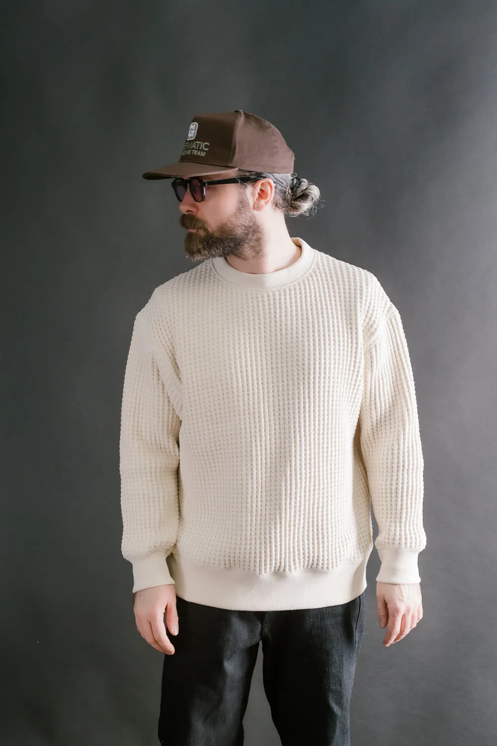 Big Waffle Crew Neck - 14 Ivory
