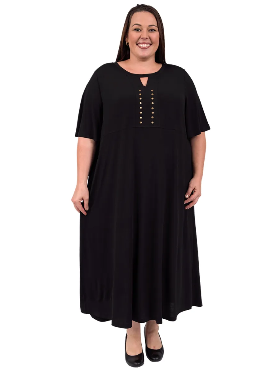 Black Light Empire Dress - Black**