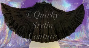Black Renaissance steampunk gothic cotton boho Maxi Long Skirt -Size 10-22 - Plus size