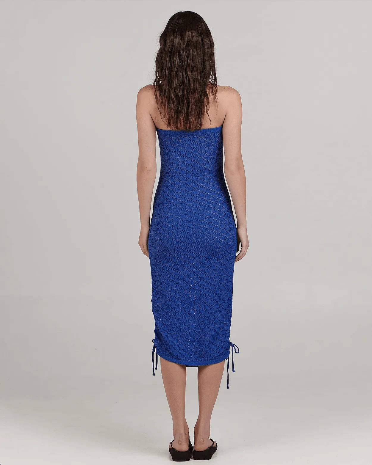 CHARLIE HOLIDAY Emma Pointelle Mini Dress - Cobalt Blue