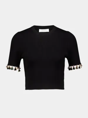 Charm-Trim Cropped T-Shirt