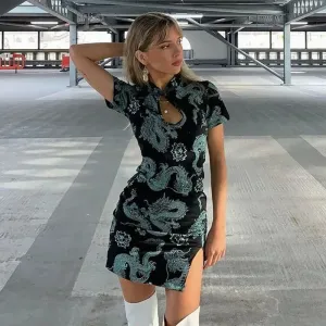 Cheongsam Style Vintage Qipao Mini Dress