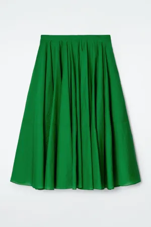 Circle-cut midi skirt