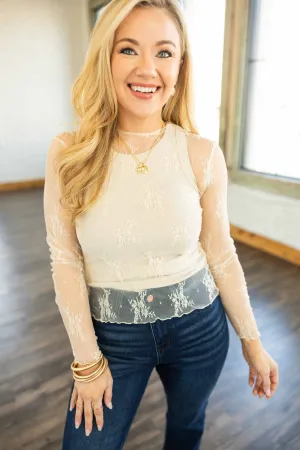 CLEMENTINE SHEER LACE TOP