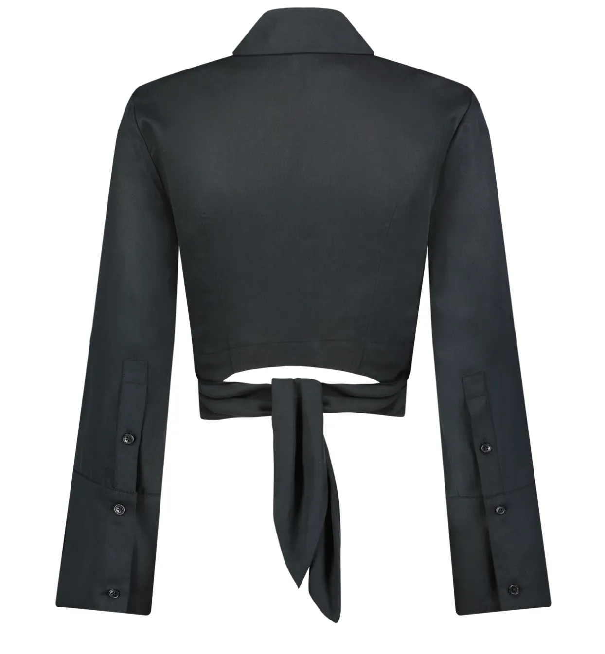 Collared Long Sleeve Wrap Top