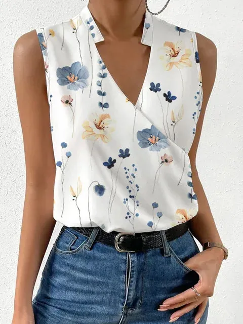Constance - Layered Wrap blouse with V-neckline