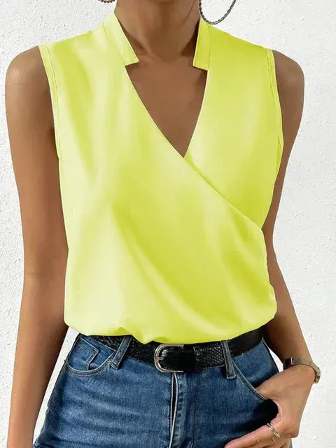 Constance - Layered Wrap blouse with V-neckline