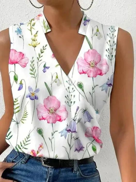 Constance - Layered Wrap blouse with V-neckline