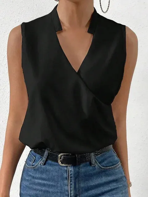 Constance - Layered Wrap blouse with V-neckline