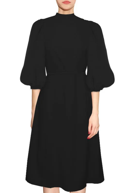Copenhagen A-line dress with balloon sleeves