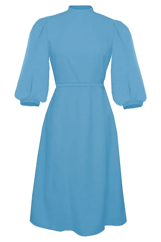 Copenhagen A-line dress with balloon sleeves