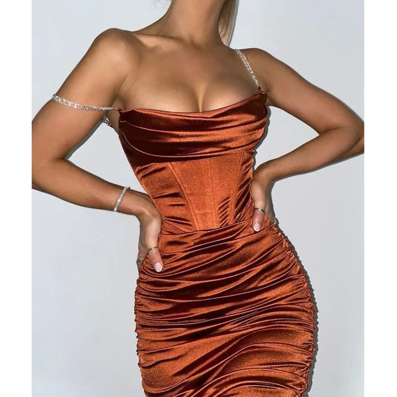 Corset Dress Women Sexy Midi Dreess