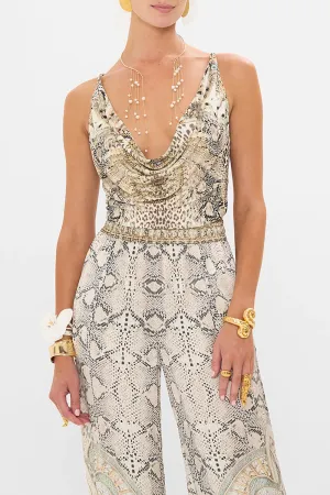 Cowl Neck Jersey Top - Ivory Tower Tales