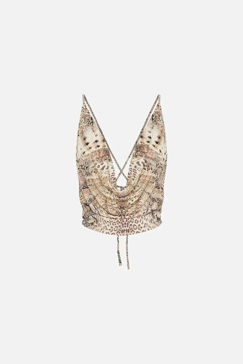 Cowl Neck Jersey Top - Ivory Tower Tales