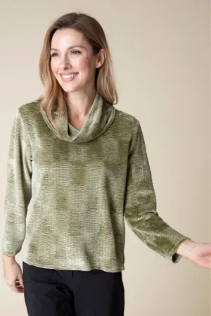 Crinkle Velvet Easy Cowl Top