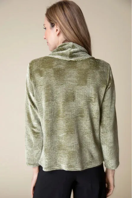 Crinkle Velvet Easy Cowl Top