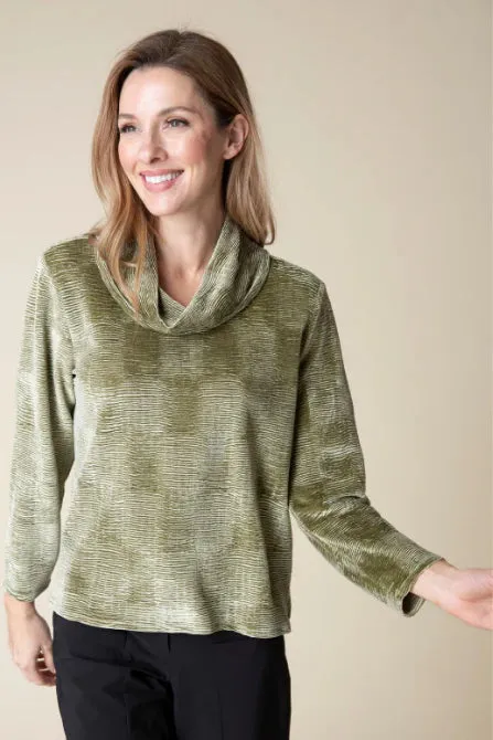 Crinkle Velvet Easy Cowl Top