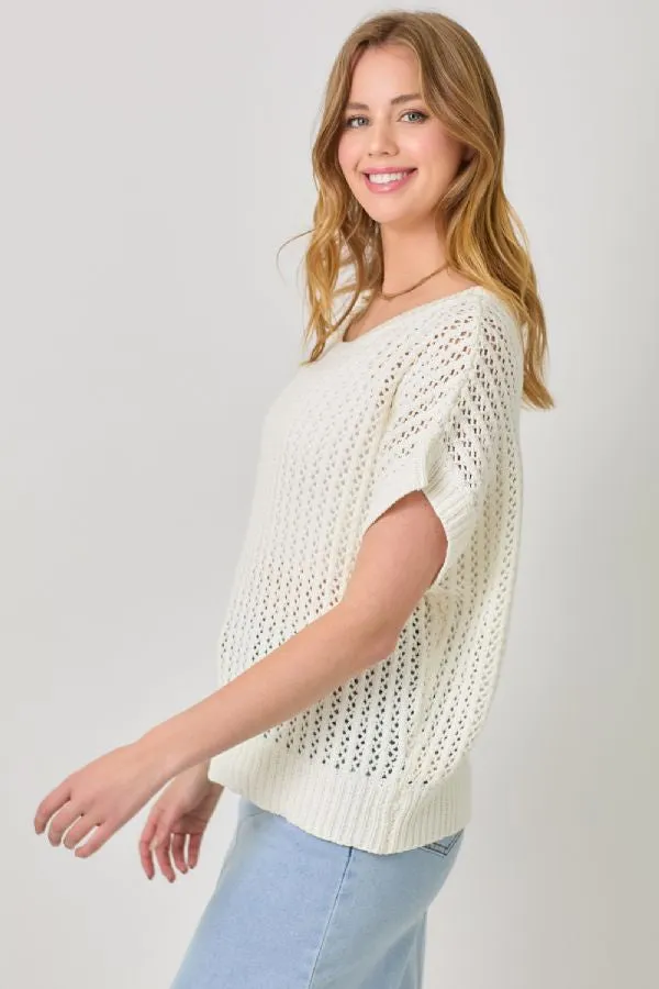 CROCHET WEAVE SLOUCHY SWEATER