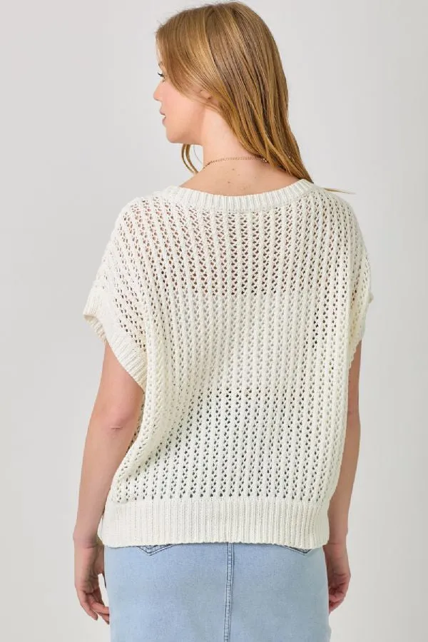 CROCHET WEAVE SLOUCHY SWEATER