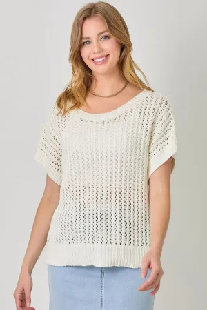 CROCHET WEAVE SLOUCHY SWEATER