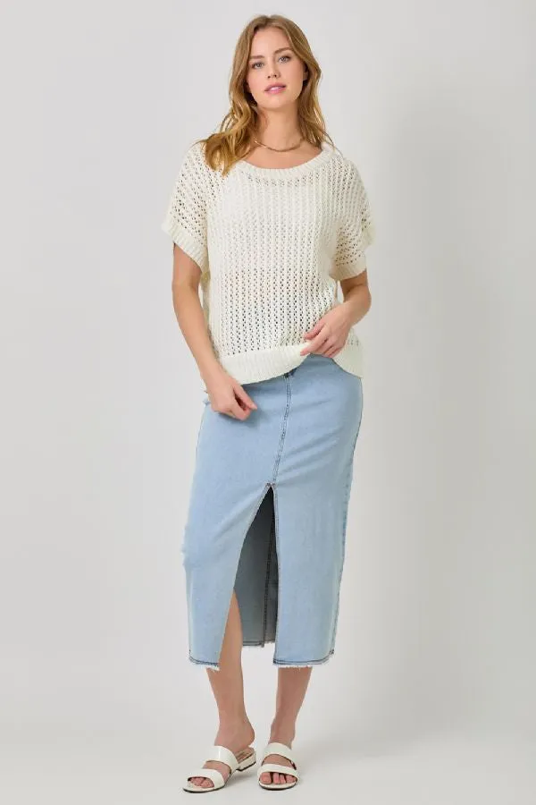 CROCHET WEAVE SLOUCHY SWEATER
