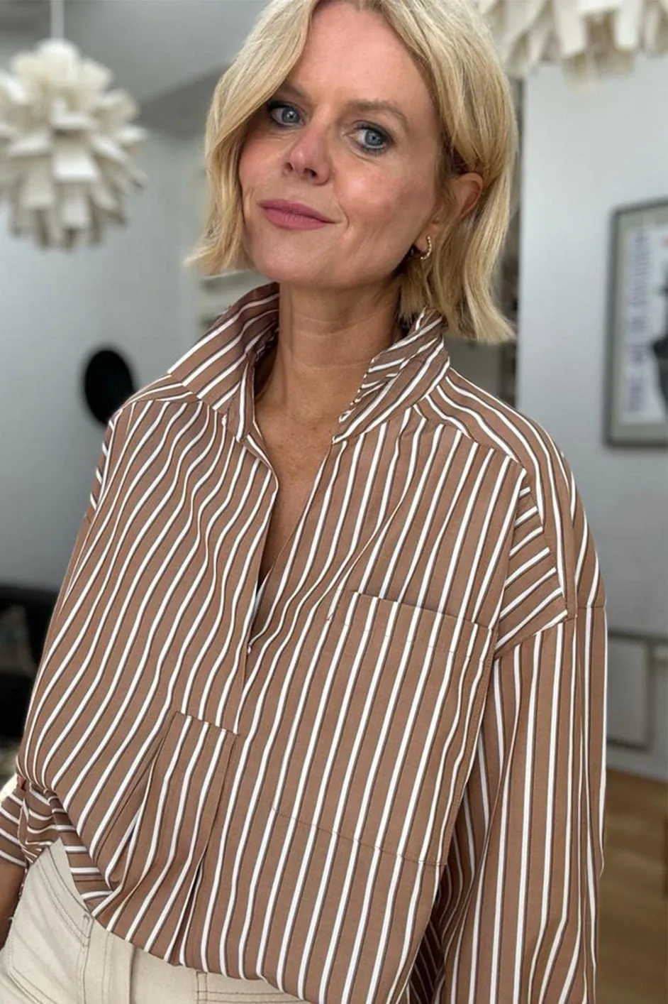 DB X Wyse Stripe Shirt - Coffee/White