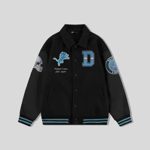 Detroit lions Collared Varsity Jacket - NFL Letterman Jacket - Clubs Varsity
