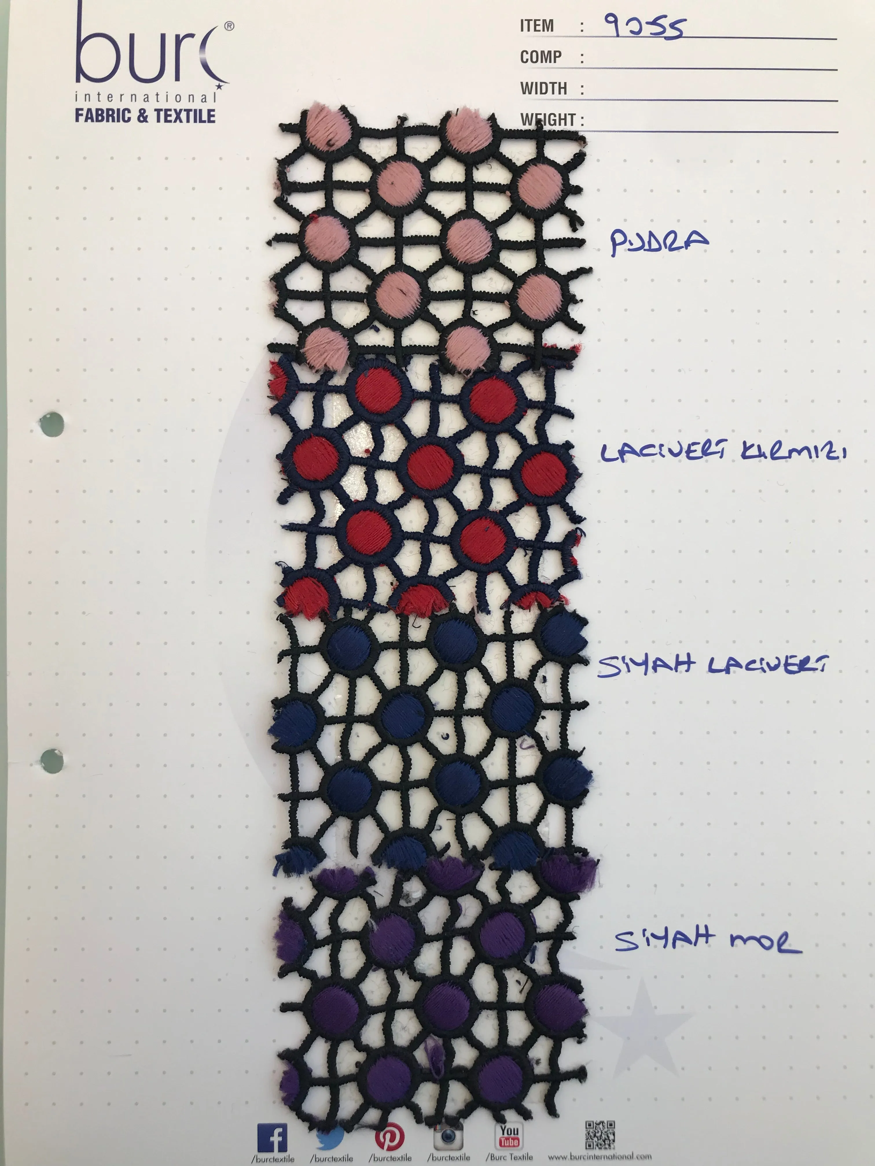 Double Color Guipure Embroidered Fabric with Geometric Circle Design