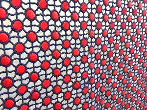 Double Color Guipure Embroidered Fabric with Geometric Circle Design