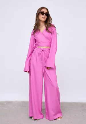 DSGrace Wrap Blouse - Super Pink
