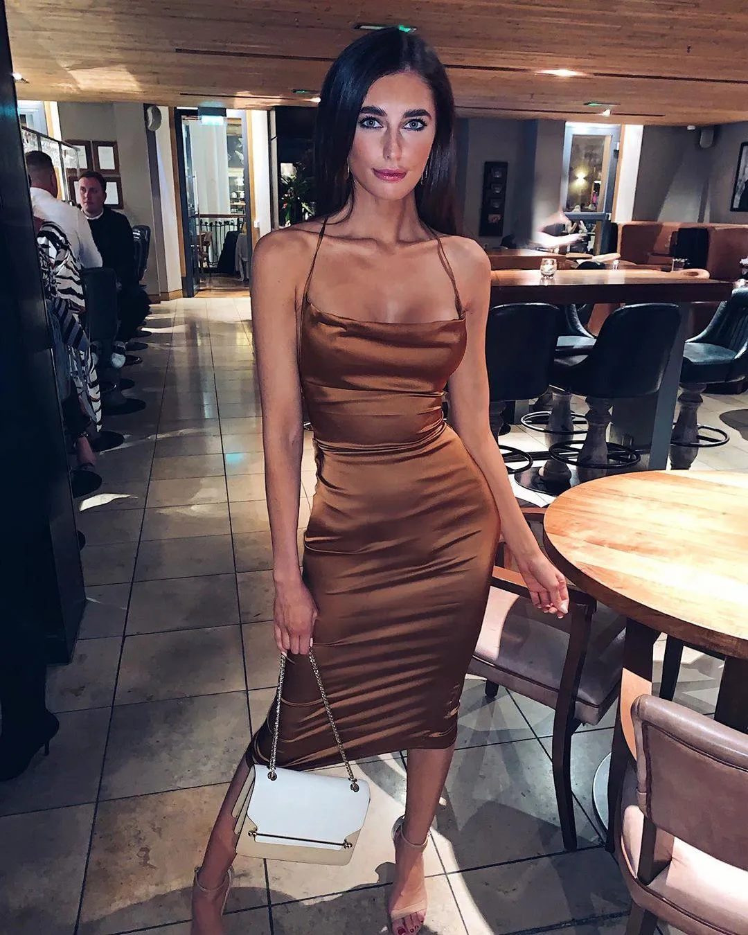 Dulzura Neon Satin Lace Backless Bodycon Elegant Sexy Party Club Long Midi Dress