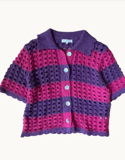 Edie Crochet Stripe Top