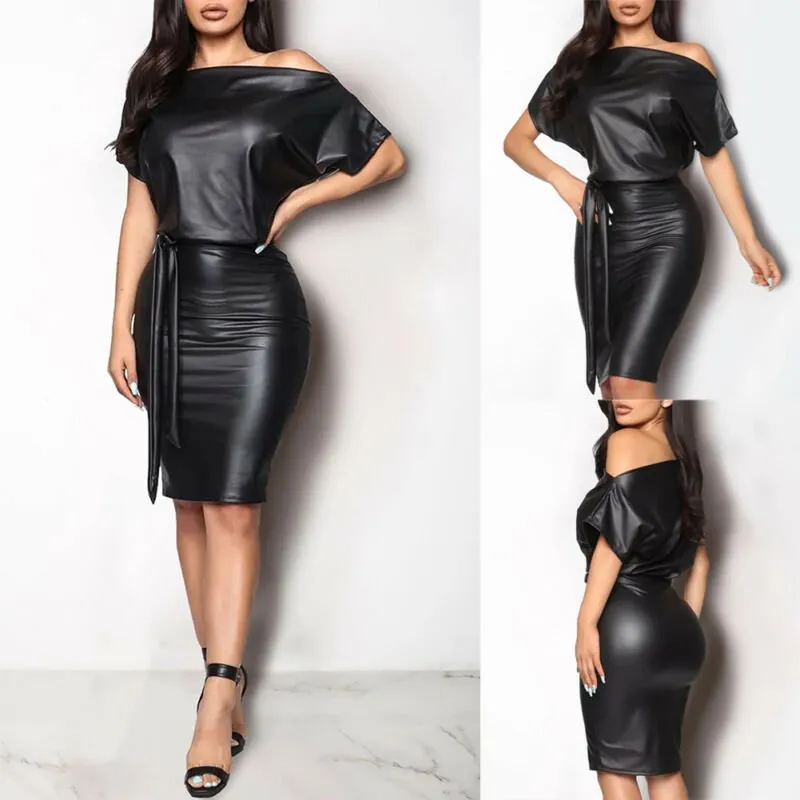 Elegant Leather Dress