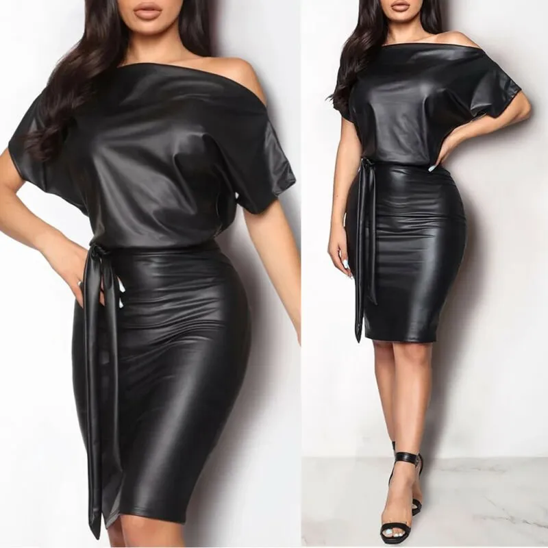 Elegant Leather Dress