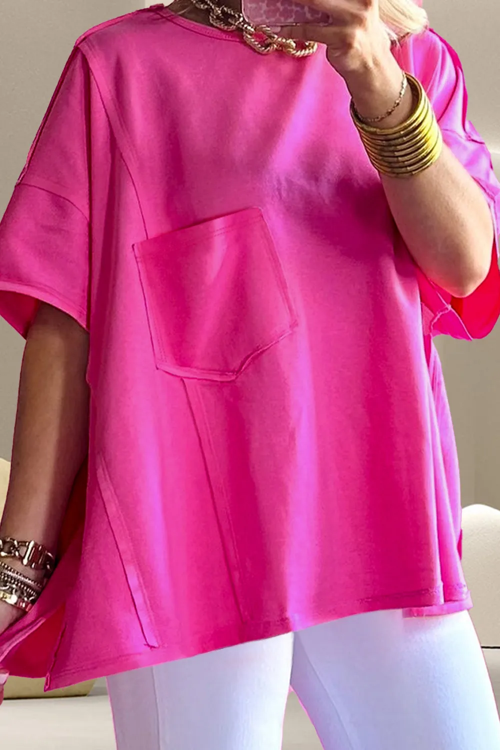 Ember Pocketed Round Neck Short Sleeve T-Shirt