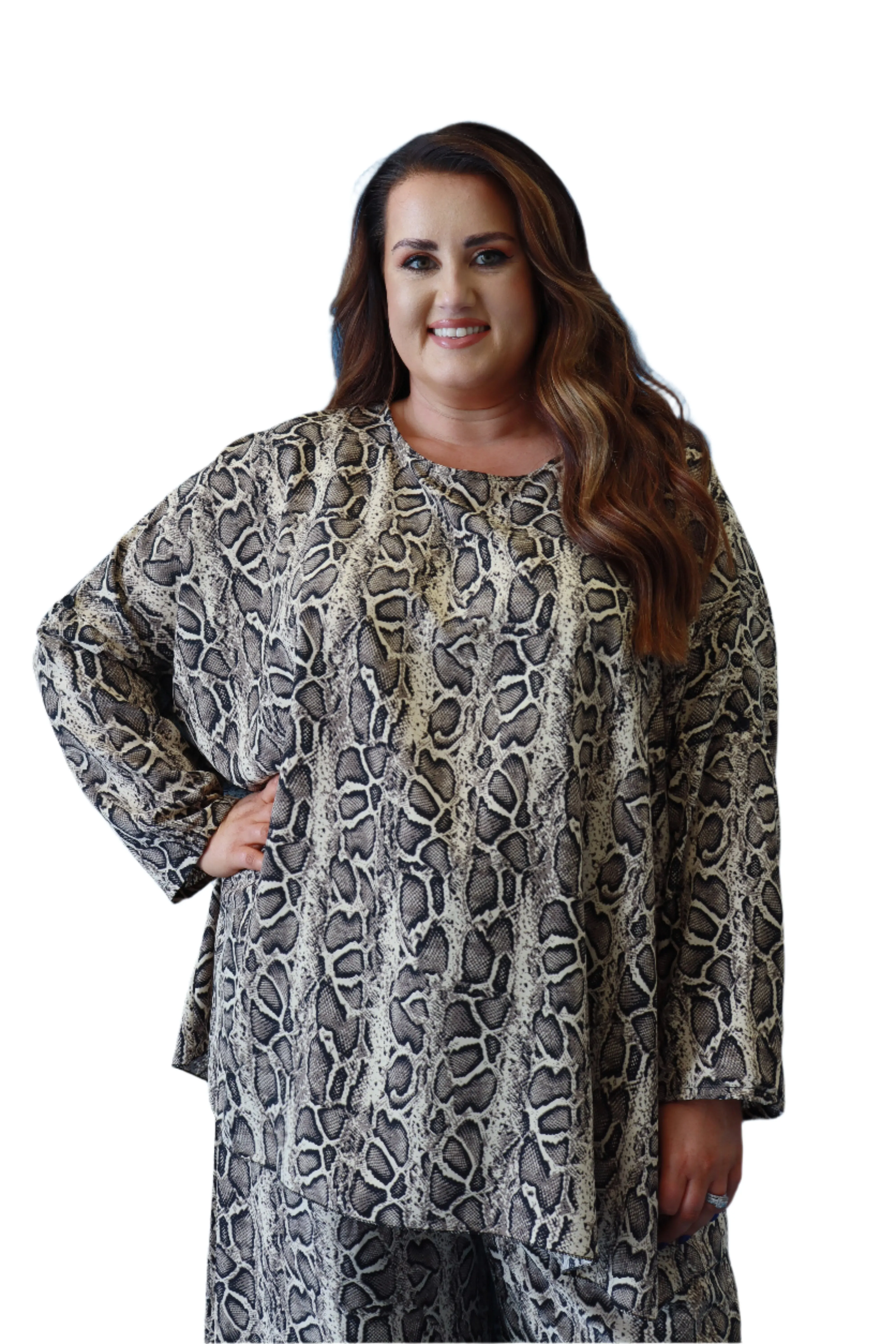Emma Blouse in Snake Print
