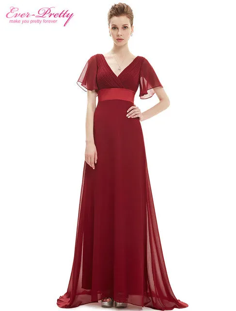 Evening Dresses Ever Pretty Glamorous Double V-Neck Ruffles Formal  Evening Gowns Party Dresses