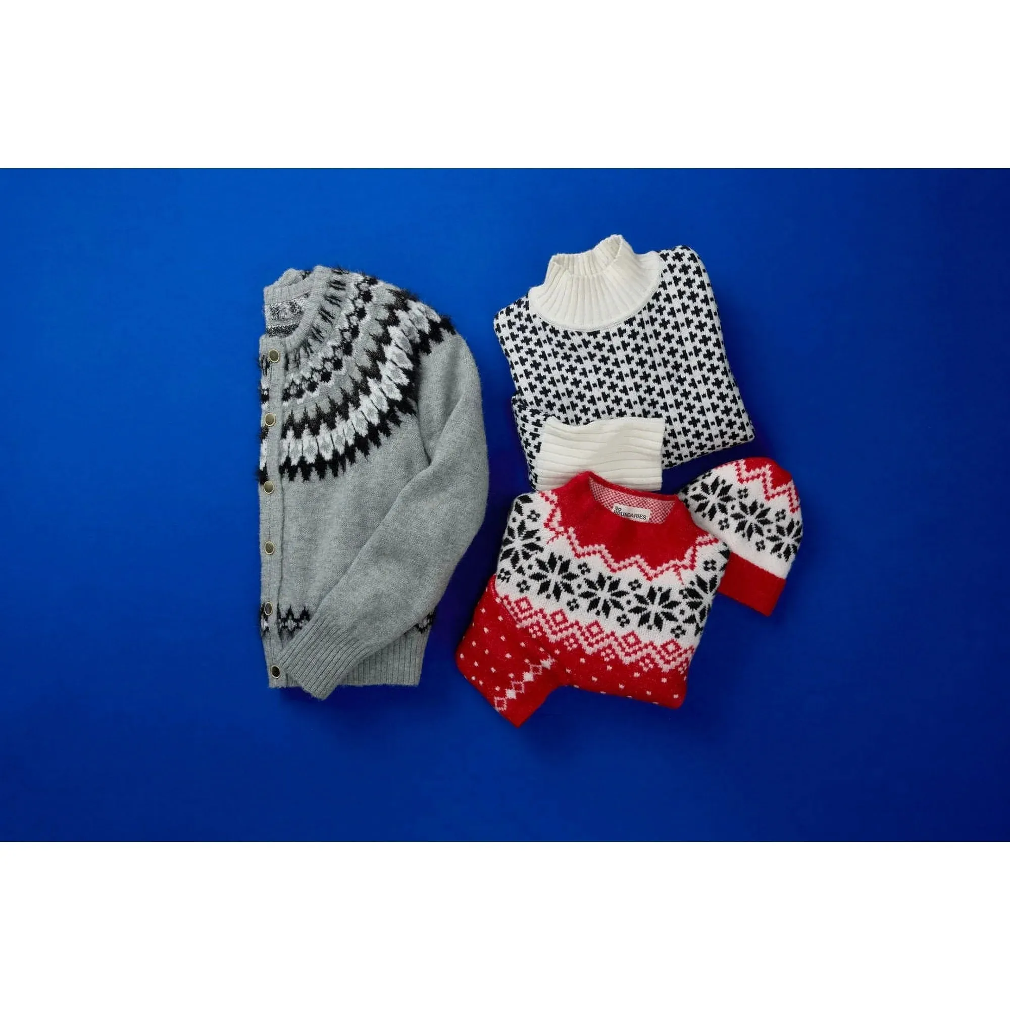 Fairisle Jacquard Pullover and Beanie Set, 2-Piece