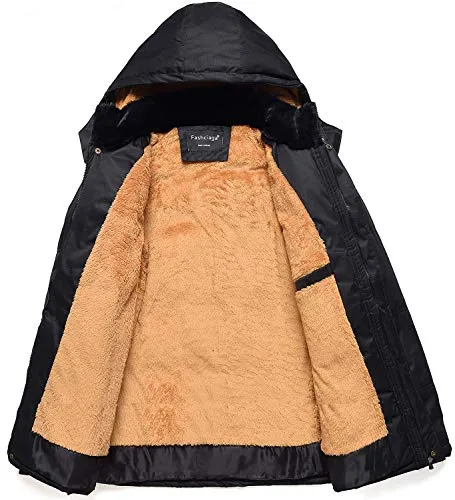 Fashciaga Faux Fur Lined Jacket, Black