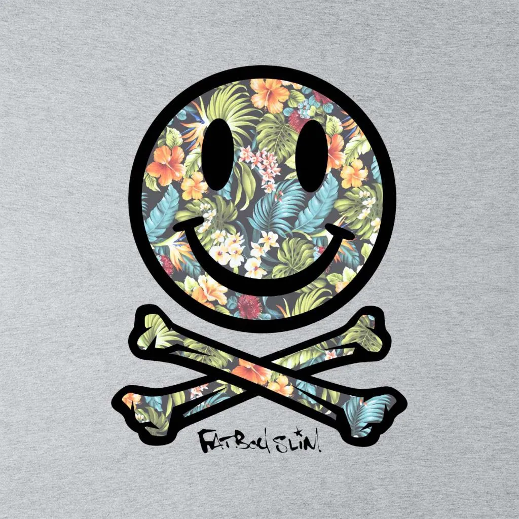 Fatboy Slim Tropical Floral Smiley And Crossbones Men's Varsity Jacket