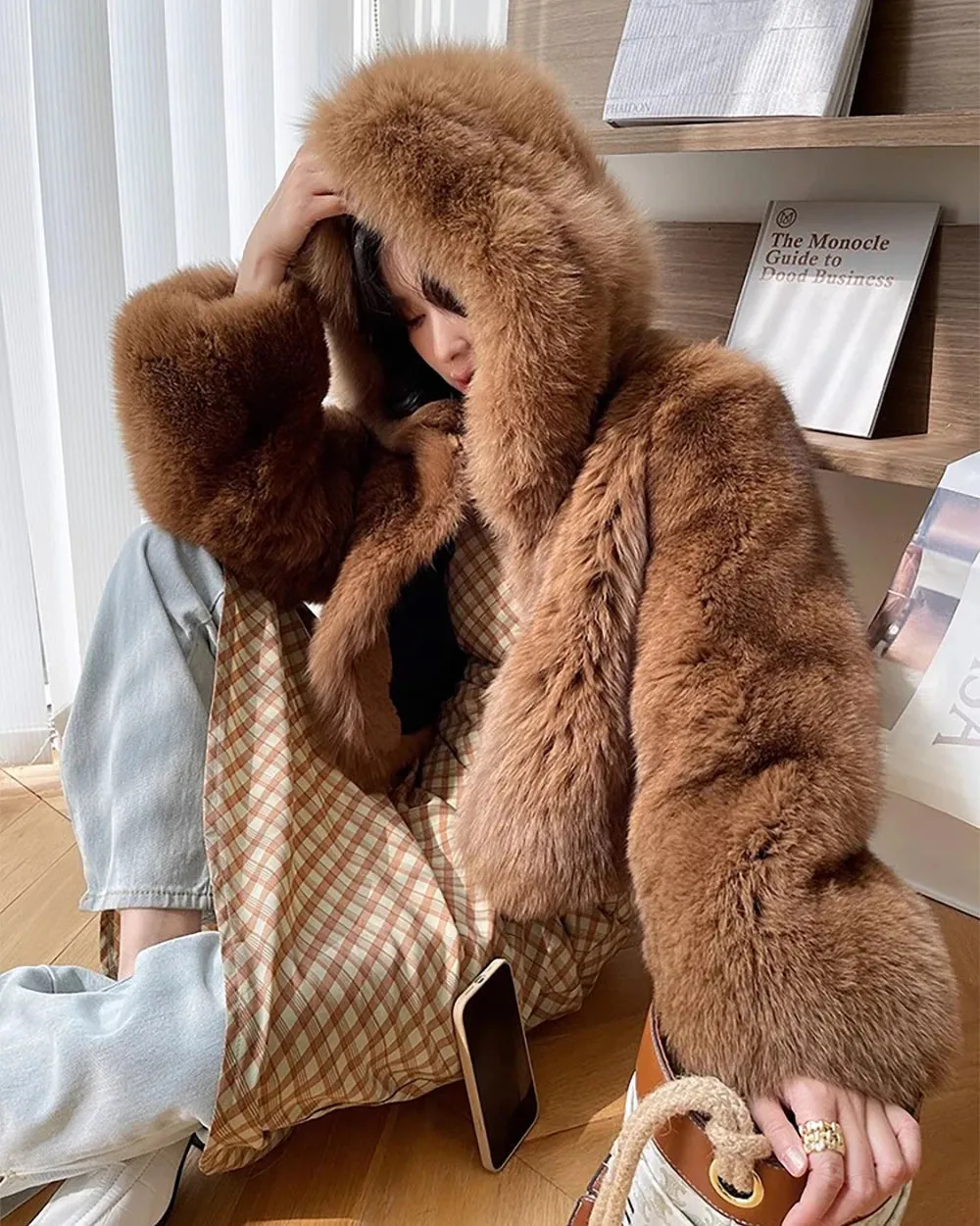 Faux fur coat for Women Luxury fur coat faux fur jackets for women faux fur Hooded coat Vintage fur coat