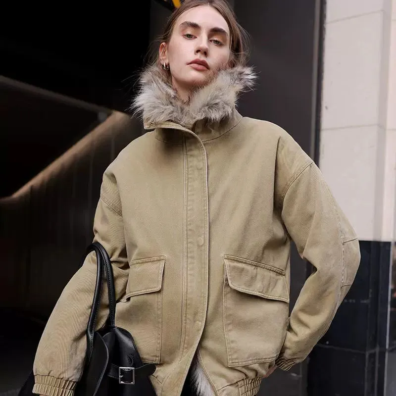 Faux Fur Collar Parka