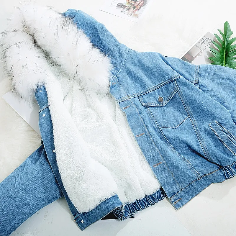 Faux Fur Denim Jacket