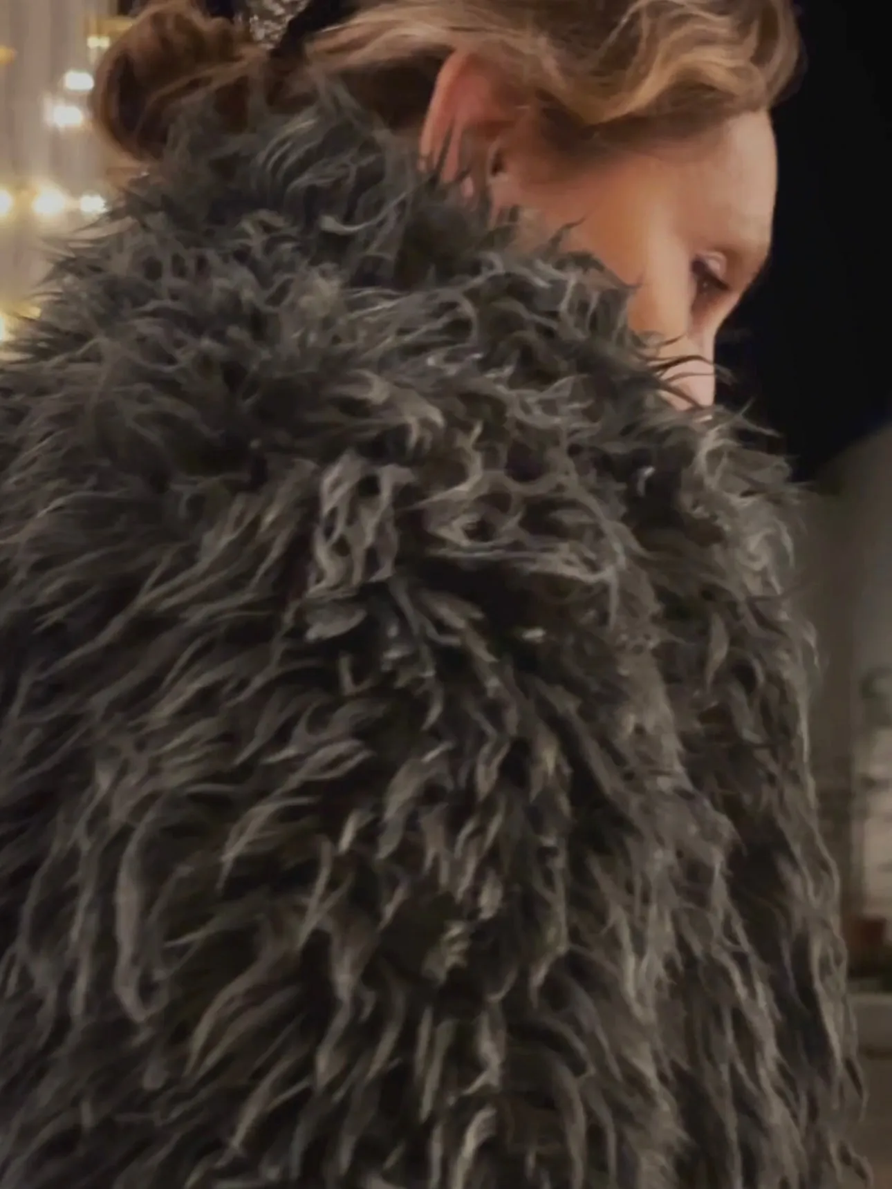 FAUX FUR JACKET - DARK GREY