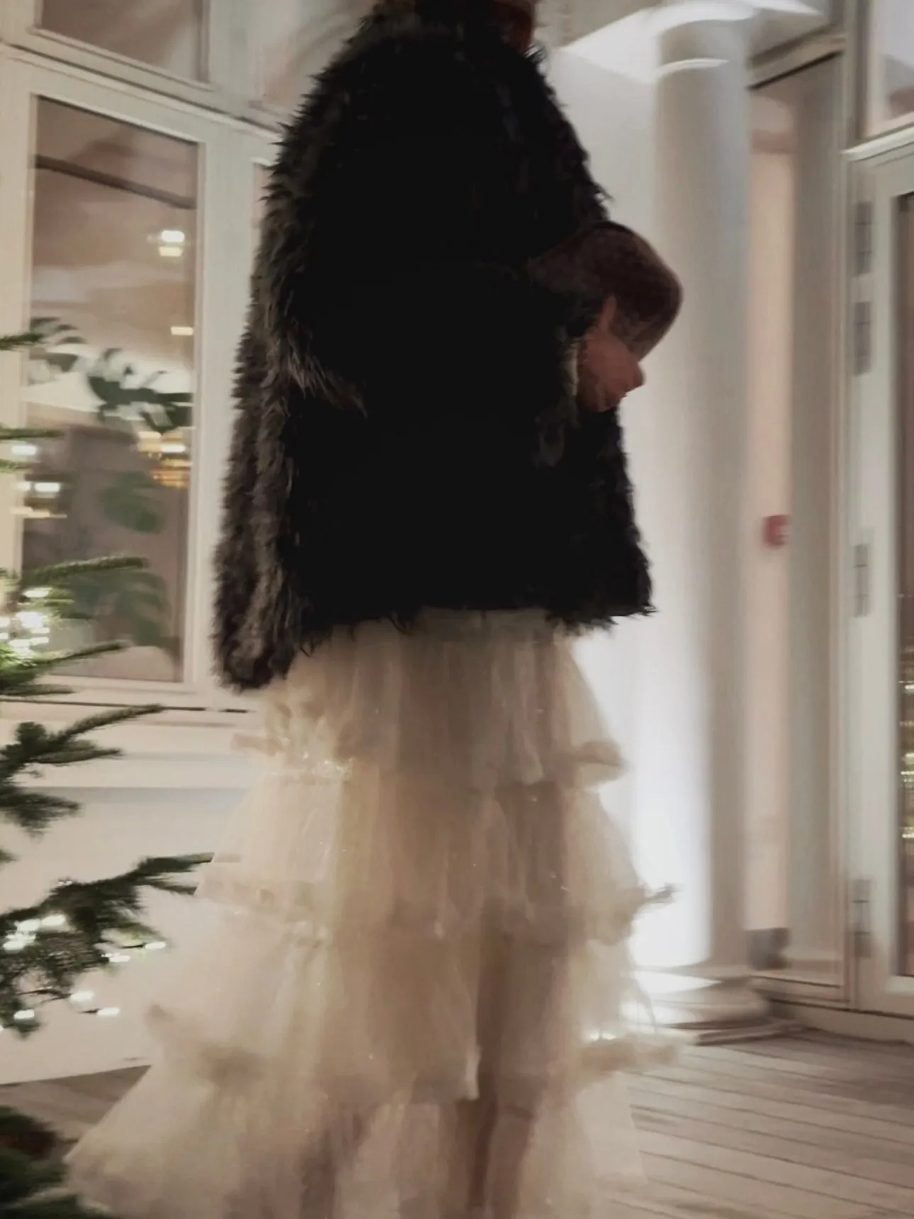 FAUX FUR JACKET - DARK GREY