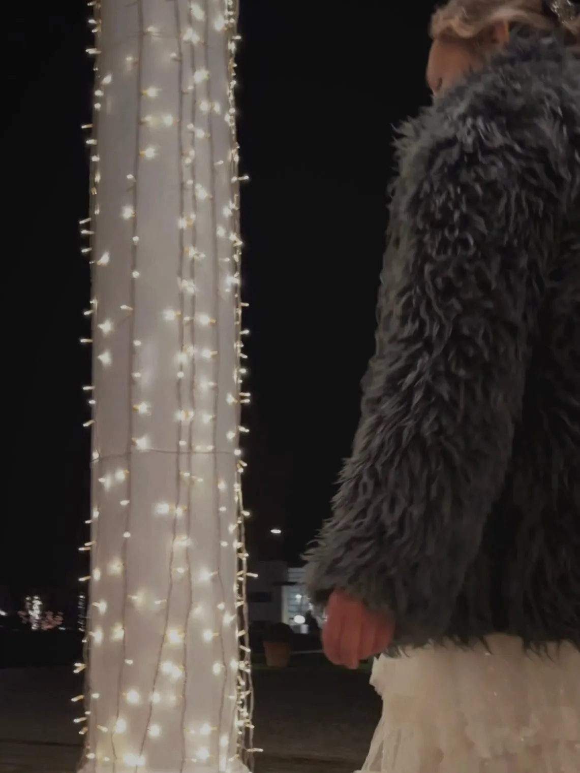 FAUX FUR JACKET - DARK GREY